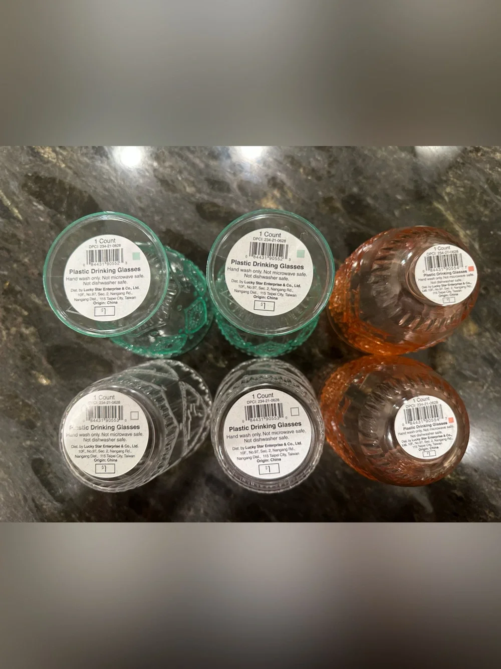 Target Embossed acrylic Glass Goblets and Tumblers - Green, Clear, Amber